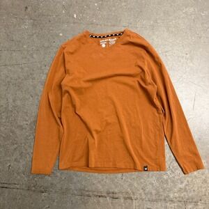 XRAY Jeans Mens Premium Cotton Stretch V-Neck Long Sleeve Shirt Orange M